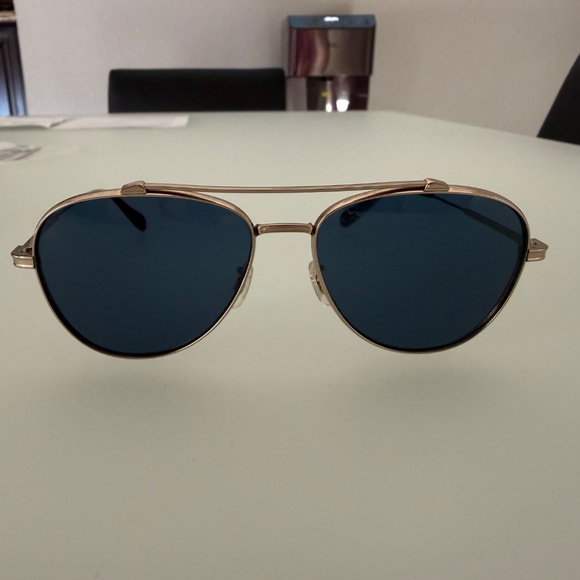 Oliver Peoples Rikson Unisex Sunglasses Soft Gold Blue Lens main image 9